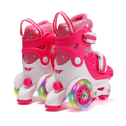 Kids Boys Girls Roller Skates Adjustable Skating Shoes for Beginners