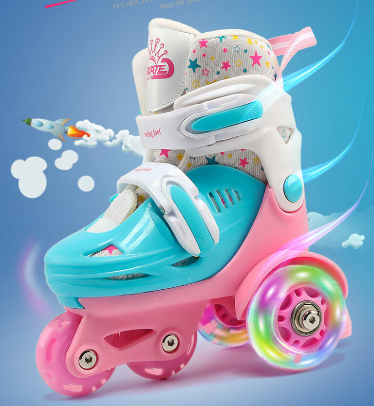 Kids Boys Girls Roller Skates Adjustable Skating Shoes for Beginners