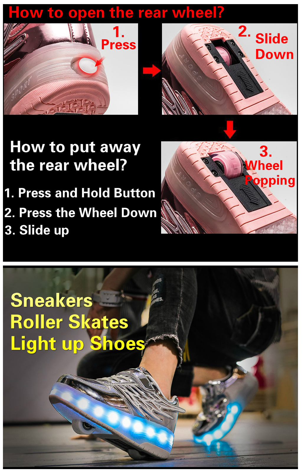 light up shoes with button