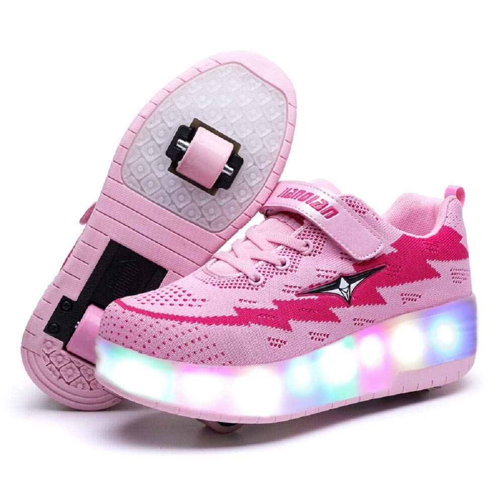 Ufatansy Roller Shoes Girls Kids LED Light up Shoes Wheels Roller Skate Shoes Skateboarding Fashion Boys Sneakers 