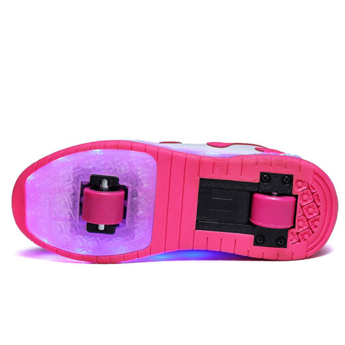 Roller Skates Boys Girls Kids Light Up Shoes USB Charge LED Wheeled Sneakers 11