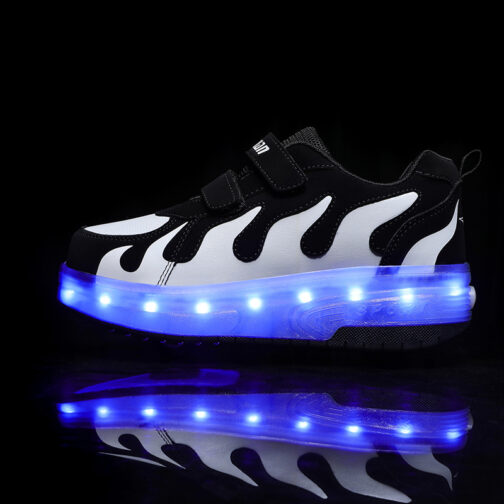 Roller Skates Boys Girls Kids Light Up Shoes USB Charge LED Wheeled Sneakers 26