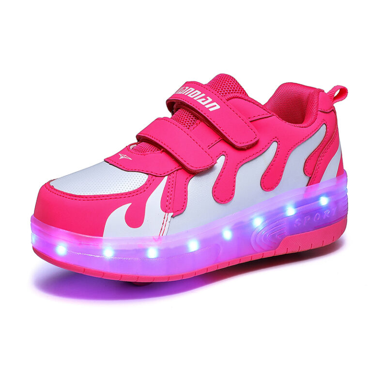 Roller Skates Boys Girls Kids Light Up Shoes USB Charge LED Wheeled ...