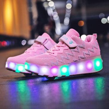 Roller Skates Girls Boys Kids Light Up Shoes Sneakers USB Charge LED ...