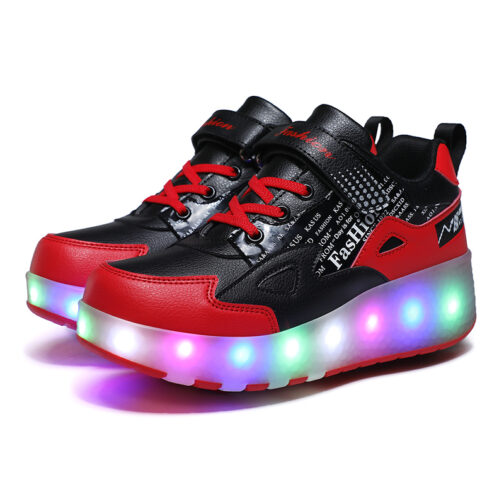 Light Up Shoes Boys Girls Kids Roller Skates USB Charge LED Wheeled Skate Sneakers