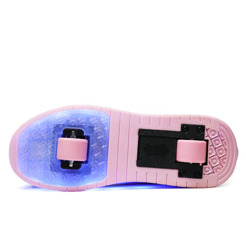 Light Up Shoes Boys Kids Girls Roller Skates Sneakers USB Charge LED Wheeled Skate 2