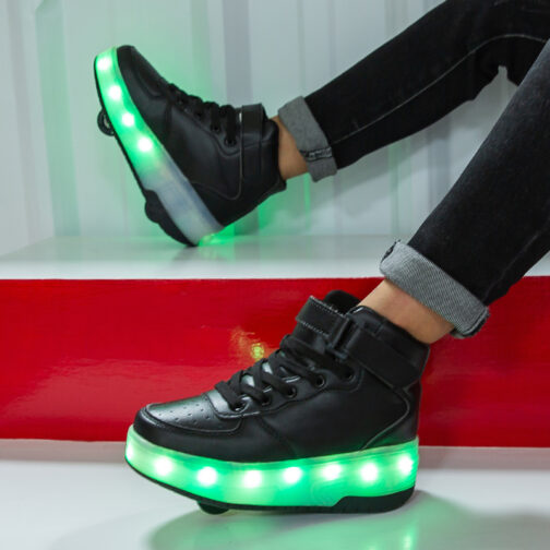 Roller Skates Boys Kids Girls Light Up Shoes USB Charge LED Wheeled Skate Sneakers