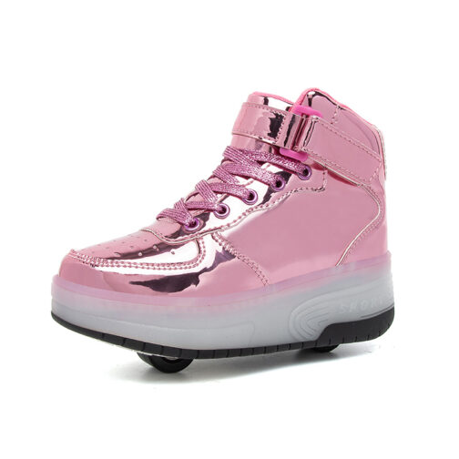 Roller Skates Boys Kids Girls Light Up Shoes USB Charge LED Wheeled Skate Sneakers
