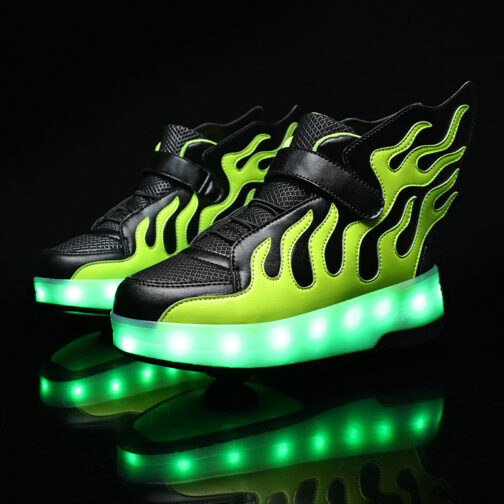 Roller Skates Kids Boys Girls Light Up Shoes USB Charge LED Wheeled Skate Sneakers