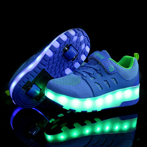 Roller Skates Kids Boys Girls Light Up Shoes Wheeled Skate USB Charge LED Sneakers