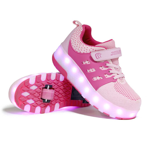 Roller Skates Kids Boys Girls Light Up Shoes Wheeled Skate USB Charge LED Sneakers
