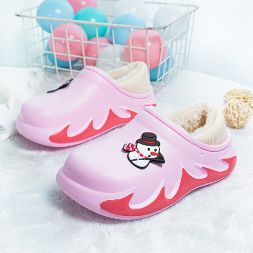 Boys Kids Girls Warm House Slippers Winter Indoor Home Shoes