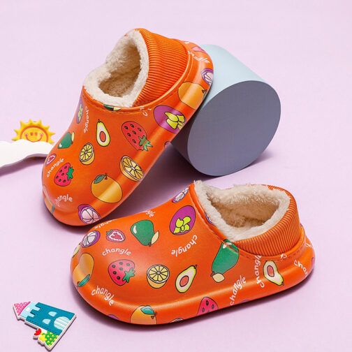 Kids Boys Girls Warm House Slippers Winter Indoor Home Shoes