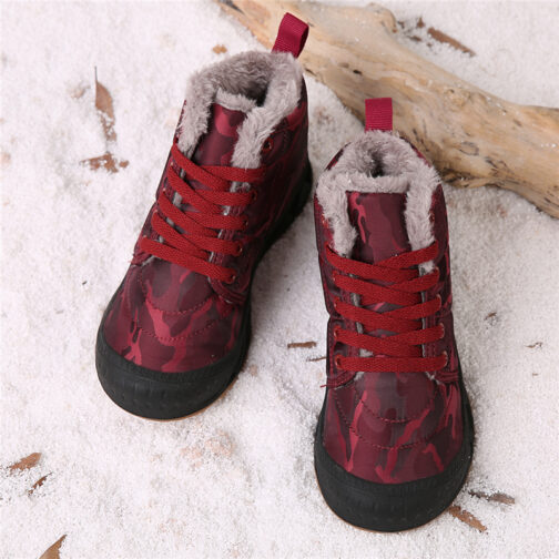 Kids Boys Snow Boots Waterproof Slip Resistant Winter Sneakers