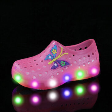 Kids Boys Girls LED Light Up Garden Shoes Clogs Slippers Toddler Slip On Beach Sandals