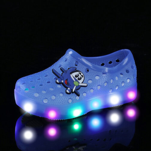 Kids Boys Girls LED Light Up Garden Shoes Clogs Slippers Toddler Slip On Beach Sandals 4
