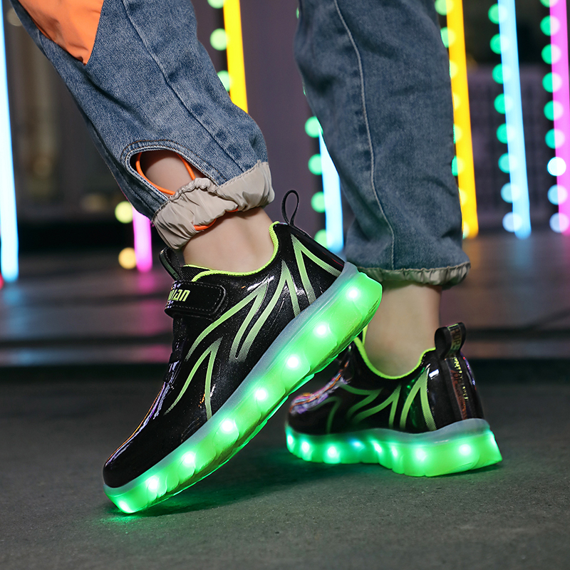 Family Smiles LED Light Up Sneakers Kids High Top Boys Girls Unisex Lace Up  Shoes Gold Little Kid US 11.5 / EU 29 - Walmart.com