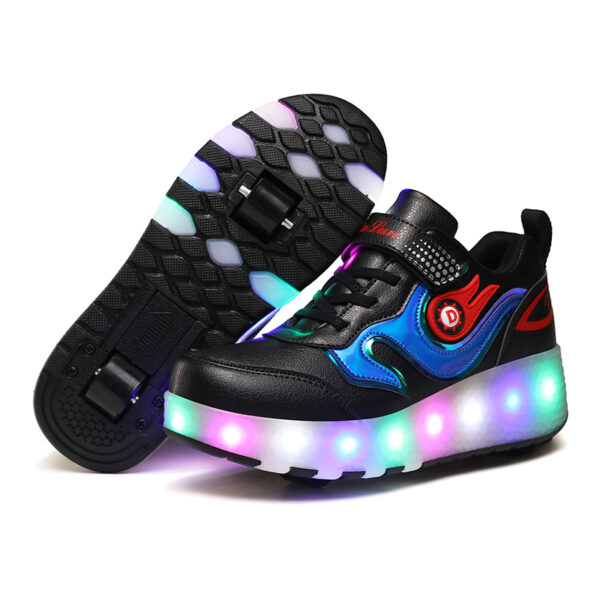 Roller Skates Girls Boys Kids Light Up Shoes LED Wheeled Skate Sneakers ...