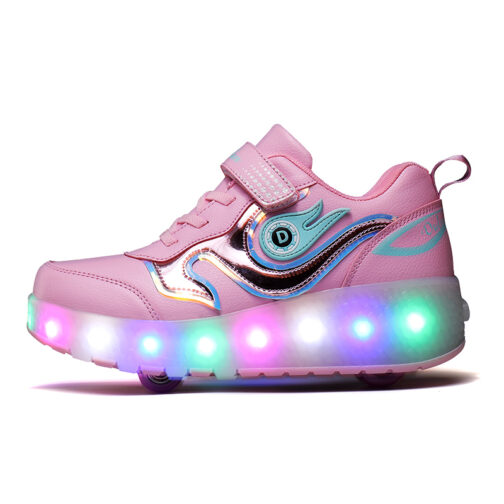 Roller Skates Girls Boys Kids Light Up Shoes LED Wheeled Skate Sneakers