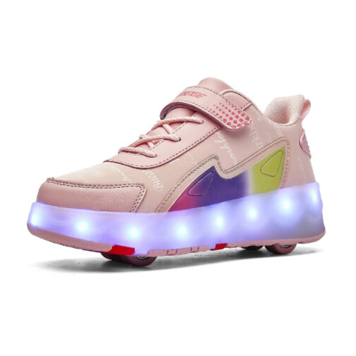 Roller Skates Kids Boys Girls Light Up Shoes LED Wheeled Skate Sneakers