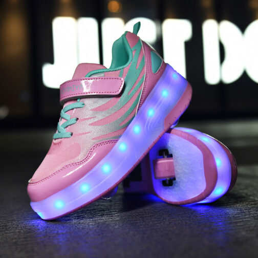 Roller Skates Kids Boys Girls Light Up Shoes Wheeled Skate LED Sneakers