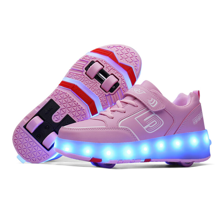 Roller Skates Kids Girls Boys Light Up Shoes LED Wheeled Skate Sneakers ...