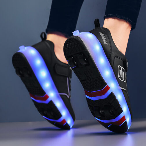 Roller Skates Kids Girls Boys Light Up Shoes LED Wheeled Skate Sneakers