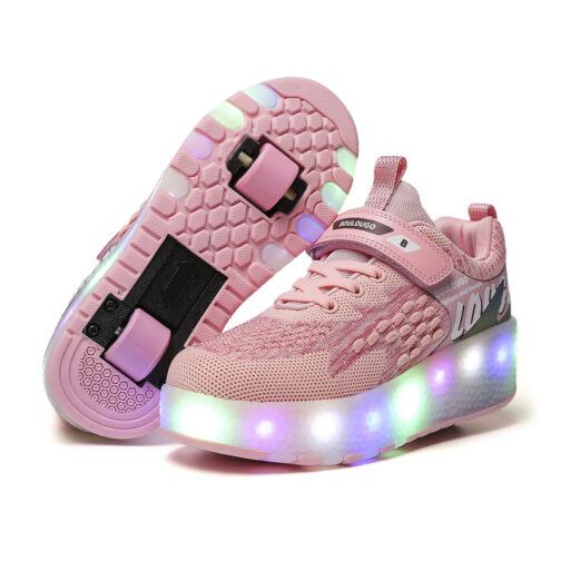 Boys Girls Roller Skates Kids Led Light Up Shoes Sneakers Skating Shoes for Beginners