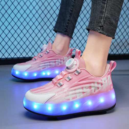 Roller Skates Kids Light Up Shoes LED Wheeled Skate Sneakers