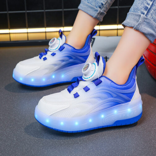 Roller Skates Light Up Shoes Kids Boys Girls Sneakers USB Charge LED Wheeled Skate