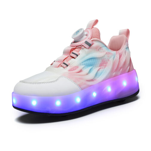 Roller Skates Light Up Shoes Kids LED Wheeled Skate Sneakers