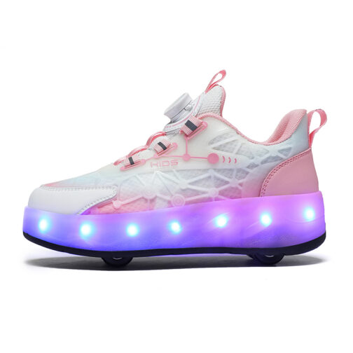 Roller Skates Light Up Shoes LED Wheeled Skate Kids Sneakers