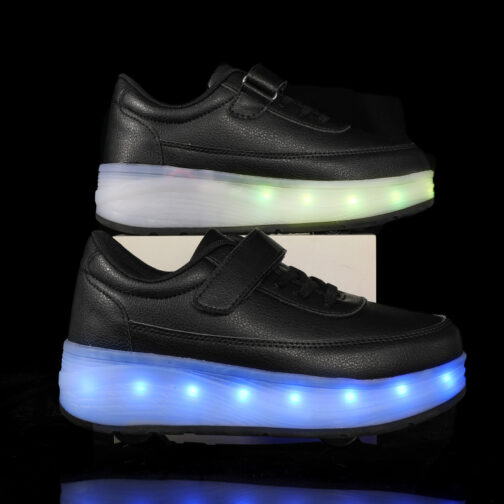 Roller Skates Light Up Shoes Wheeled Skate Kids LED Sneakers