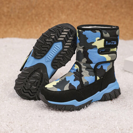 Kids Snow Boots Boys Camouflage Winter Shoes