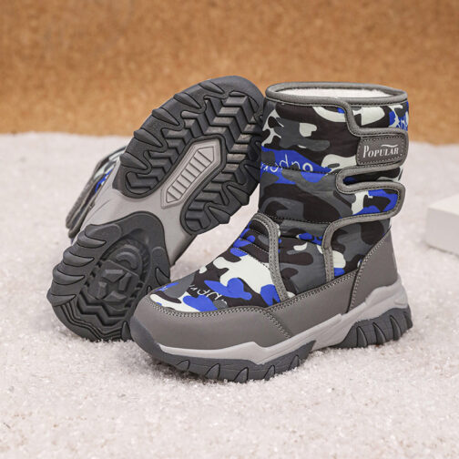 Kids Snow Boots Boys Camouflage Winter Shoes