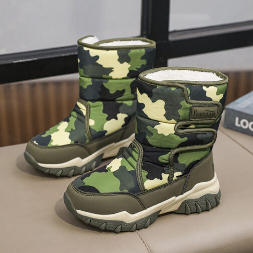 Kids Snow Boots Boys Camouflage Winter Shoes