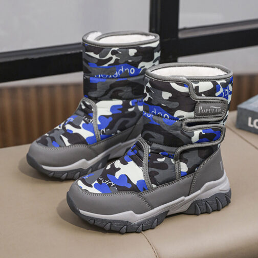 Kids Snow Boots Boys Camouflage Winter Shoes