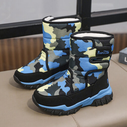 Kids Snow Boots Boys Camouflage Winter Shoes