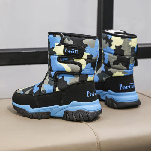 Kids Snow Boots Boys Camouflage Winter Shoes