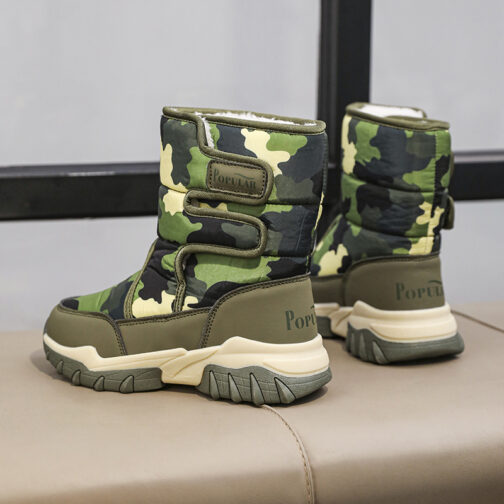 Kids Snow Boots Boys Camouflage Winter Shoes