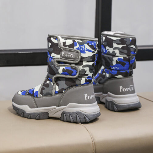 Kids Snow Boots Boys Camouflage Winter Shoes