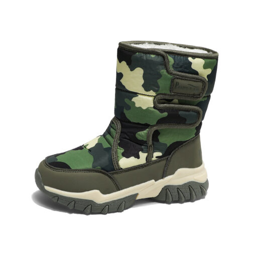 Kids Snow Boots Boys Camouflage Winter Shoes