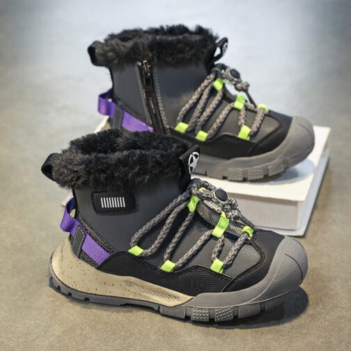 Kids Snow Boots Boys Cozy Winter Shoes