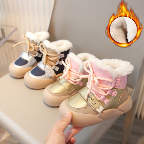 Kids Snow Boots Girls Boys Cute Winter Shoes 3