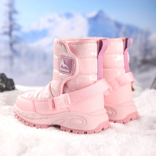 Kids Snow Boots Girls Boys Easy-Fit Winter Shoes