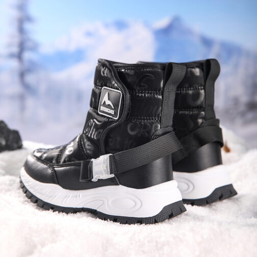 Kids Snow Boots Girls Boys Easy-Fit Winter Shoes