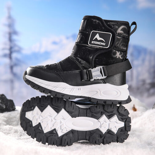 Kids Snow Boots Girls Boys Easy-Fit Winter Shoes