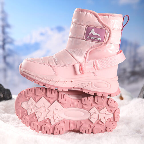 Kids Snow Boots Girls Boys Easy-Fit Winter Shoes