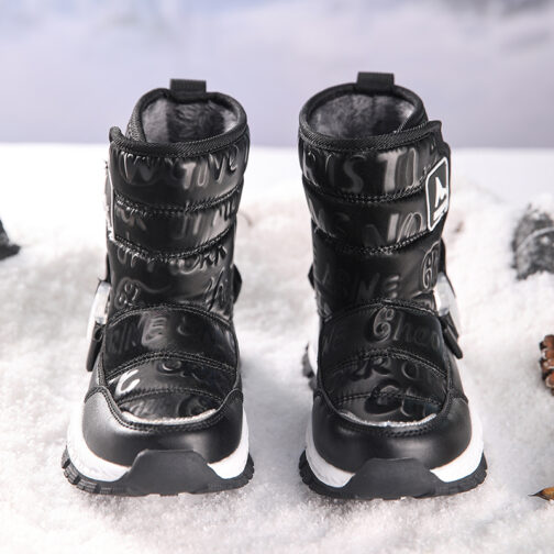 Kids Snow Boots Girls Boys Easy-Fit Winter Shoes