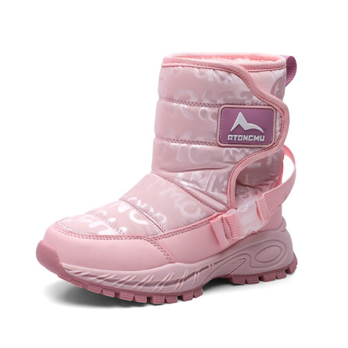 Kids Snow Boots Girls Boys Easy-Fit Winter Shoes